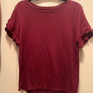 Maroon flutter sleeve tshirt